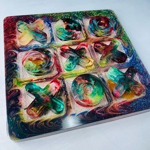 Resin Tic-Tac-Toe Game Board